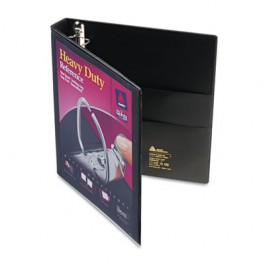Nonstick Heavy-Duty EZD Reference View Binder, 1" Capacity, Black