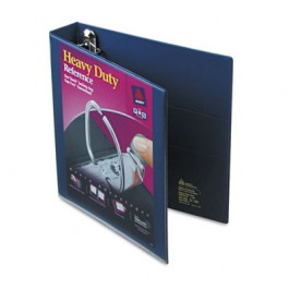 Nonstick Heavy-Duty EZD Reference View Binder, 1-1/2" Capacity, Navy Blue