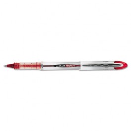 Vision Elite Roller Ball Stick Waterproof Pen, Red Ink, Bold