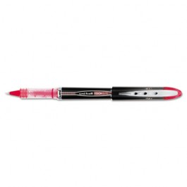 Vision Elite Roller Ball Stick Waterproof Pen, Red Ink, Super Fine