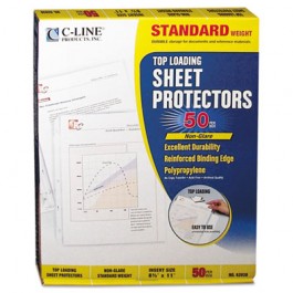 Standard Weight Polypropylene Sheet Protector, Non-Glare, 11 x 8 1/2