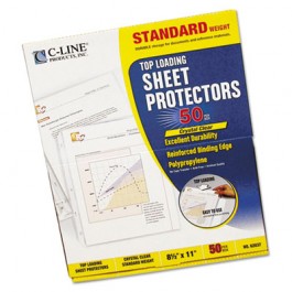 Standard Weight Polypropylene Sheet Protector, Clear, 11 x 8 1/2, 50/BX