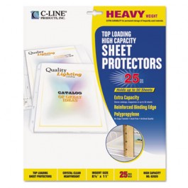 High Capacity Polypropylene Sheet Protectors, Clear, 11 x 8 1/2, 25/BX