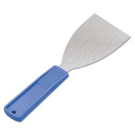 Putty Knife, 1 1/4"W Blade, Stainless Steel/Polypropylene, Blue