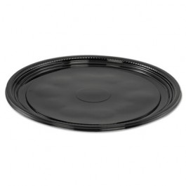 Caterline Casuals Thermoformed Platters, PET, Black, 12" Diameter