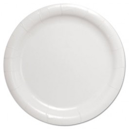 Bare Eco-Forward Clay-Coated Paper Dinnerware, Plate, 9" Diameter, White