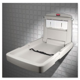 Vertical Wall-Mountable Baby Changing Station, Light Platinum