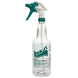 Color-Coded Trigger-Spray Bottle, 32oz, Green, Neutral Disinfectant Cleaner