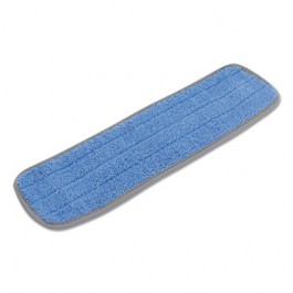 Microfiber Mop Head, Blue, 18 x 5, 100% Split Microfiber, Velcro Backing