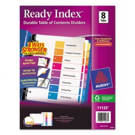 Ready Index Contemporary Table of Contents Divider, 1-8, Multi, Letter
