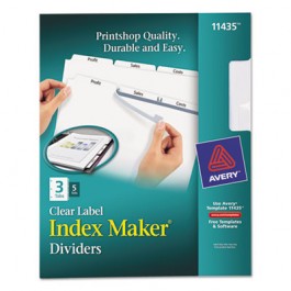 Index Maker Clear Label Dividers, 3-Tab, Letter, White
