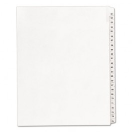 Allstate-Style Legal Side Tab Dividers, 25-Tab, 51-75, Letter, White, 25/Set