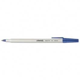 Economy Ballpoint Stick Oil-Based Pen, Blue Ink, Fine, Dozen