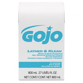Lather & Klean Body & Hair Shampoo Refill, Pleasantly Scented, 800 ml