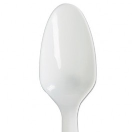 Mediumweight Polypropylene Teaspoons, White, Individually Wrapped