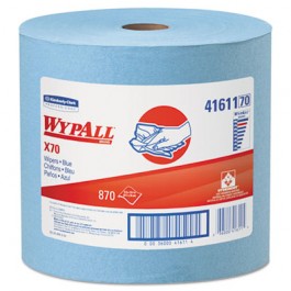 WYPALL X70 Wipers, Jumbo Roll, 12 1/2 x 13 2/5, Blue, 870/Roll