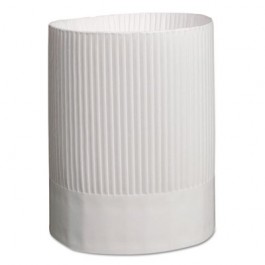 Stirling Fluted Chef's Hats, Paper, White, Adjustable, 9" Tall