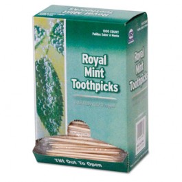 Mint Cello-Wrapped Wood Toothpicks, 2 3/4", Natural
