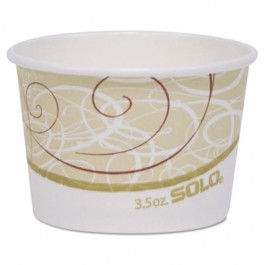 Single Poly Paper Food Container, 3.5 oz, Symphony Design, 60/Pack