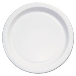 Bare Eco-Forward Clay-Coated Paper Plate, 6" Diameter, White/Brown/Green