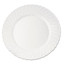 Classicware Plastic Plates, 9 Inches, White, Round, 10/Pack