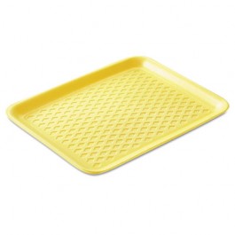 Supermarket Trays, Foam, Yellow, 10.38 x 8 1/4 x 0.63