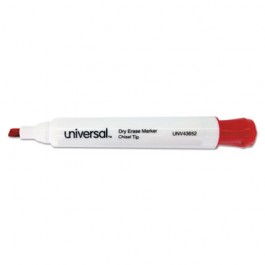 Dry Erase Marker, Chisel Tip, Red, Dozen