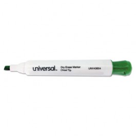 Dry Erase Marker, Chisel Tip, Green, Dozen