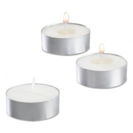 Tealight Candle, White, 5 Hour Burn, 1/2", 50 per Pack