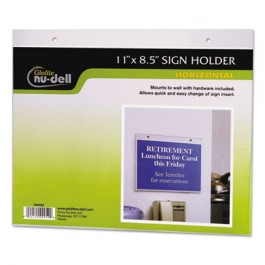 Clear Plastic Sign Holder, Wall Mount, 8 1/2 x 11