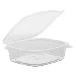 Clear Hinged Deli Container, APET, 8 oz, 5-3/8 x 4-1/2 x 2