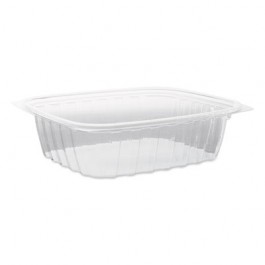 ClearPac Plastic Container with Lid, 7-1/2 x 6-1/2 x 2, Clear, 24 oz, 63/Bag