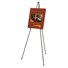 Heavy-Duty Adjustable Instant Easel Stand, 15" to 63" High, Steel, Black