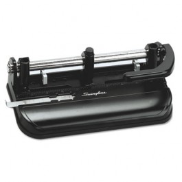 32-Sheet Lever Handle Two- to Seven-Hole Punch, 9/32" Holes, Black