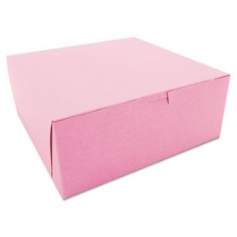 Non-Window Bakery Boxes, 10 x 10 x 4, Pink