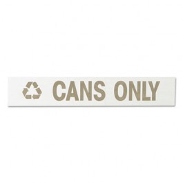 Recycling-Label Block-Letter Decal, "Cans Only", 11 x 1, White