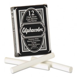 Alpha Nontoxic Low Dust Chalk, White, 12 Sticks/Pack
