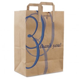 Stock Thank You Handle Bags, 12"w x 7"d x 17"h, Brown Kraft