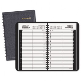 Recycled Daily Appointment Book, Black, 4 7/8" x 8", 2013