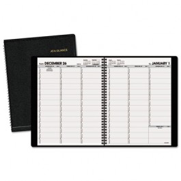 Recycled Weekly Appointment Book, Black, 8 1/4" x 10 7/8", 2015-2016