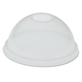 Dome-Top Cold Cup Lids f/24-26oz Cups, Clear