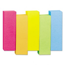 Page Markers, Assorted Colors, 5 Pads of 100 Strips/Each, 500/Pack