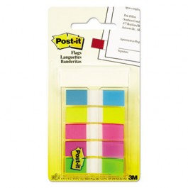 Page Flags, Blue/Green/Pink/Purple/Yellow, 20 Flags/Dispenser, 5 Dispensers/Pack