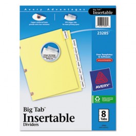 WorkSaver Big Tab Dividers w/Copper Holes, Clear 8-Tab, Letter, Buff