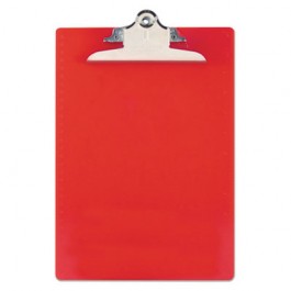 Recycled Plastic Clipboards, 1" Capacity, Holds 8-1/2w x 12h, Red