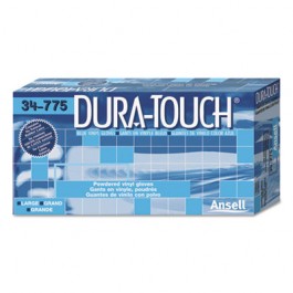 Dura-Touch PVC Gloves, Lightly Powdered, Extra-Large, Blue