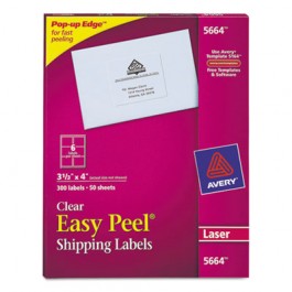 Easy Peel Laser Mailing Labels, 3-1/3 x 4, Clear