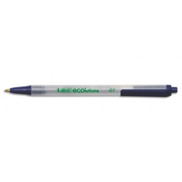 Ecolutions Clic Stic Ballpoint Retractable Pen, Blue Ink, Medium, Dozen