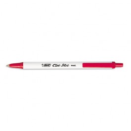 Clic Stic Ballpoint Retractable Pen, Red Ink, Medium, Dozen