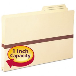 One Inch Expansion File Pockets, 2/5 Tab, Legal, Manila